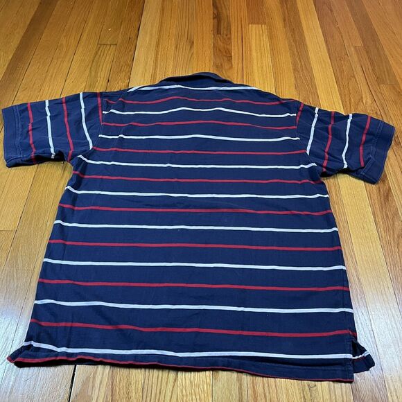 Vintage Cleveland Indians Striped Polo Shirt Chief Wahoo Sz Large MLB Baseball - Picture 6 of 7